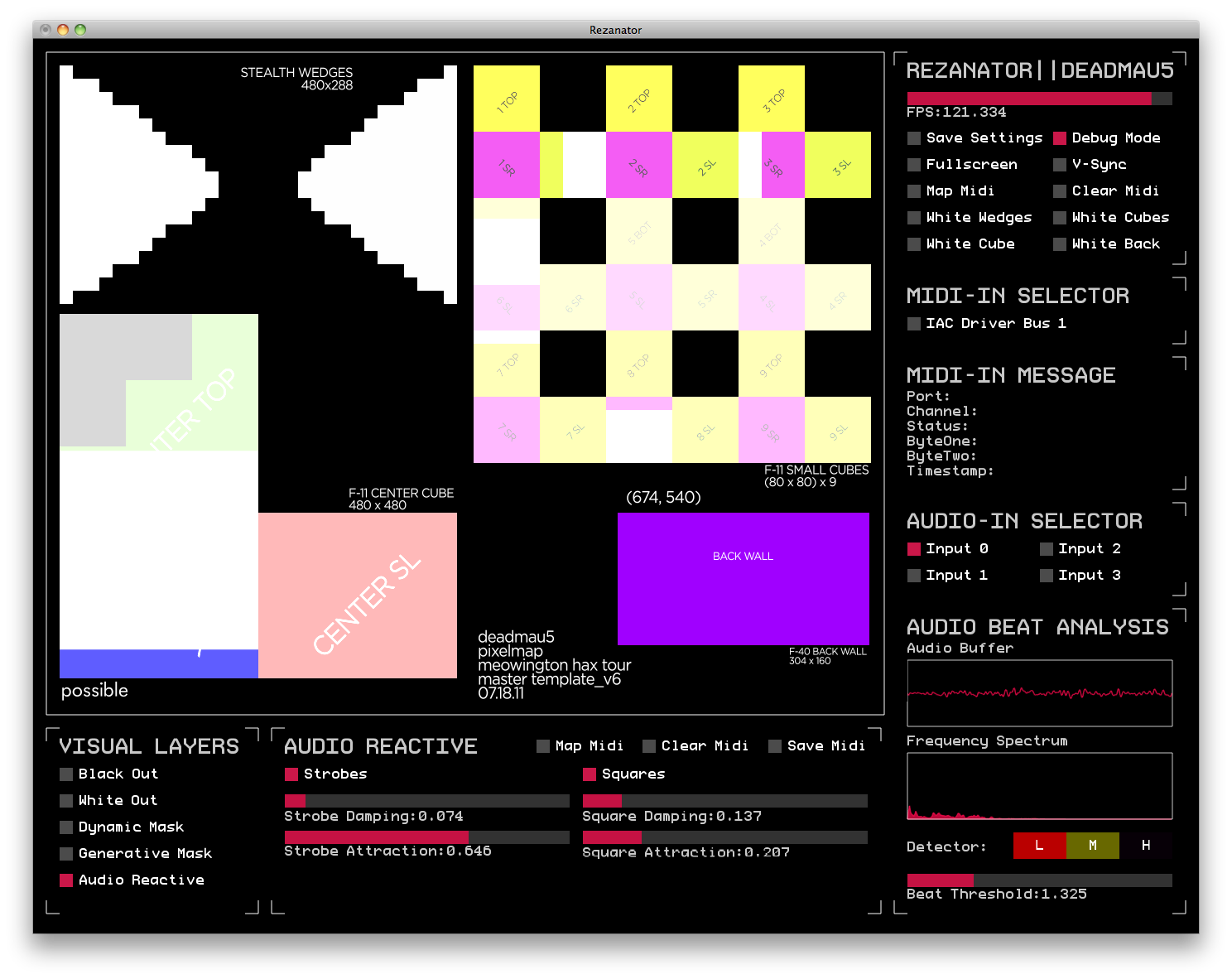 Deadmau5 + Rezanator VJ Audio Reactive Interface Image